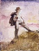 Sir William Orpen Self-Portrait in the hills above Huddersfield oil painting reproduction